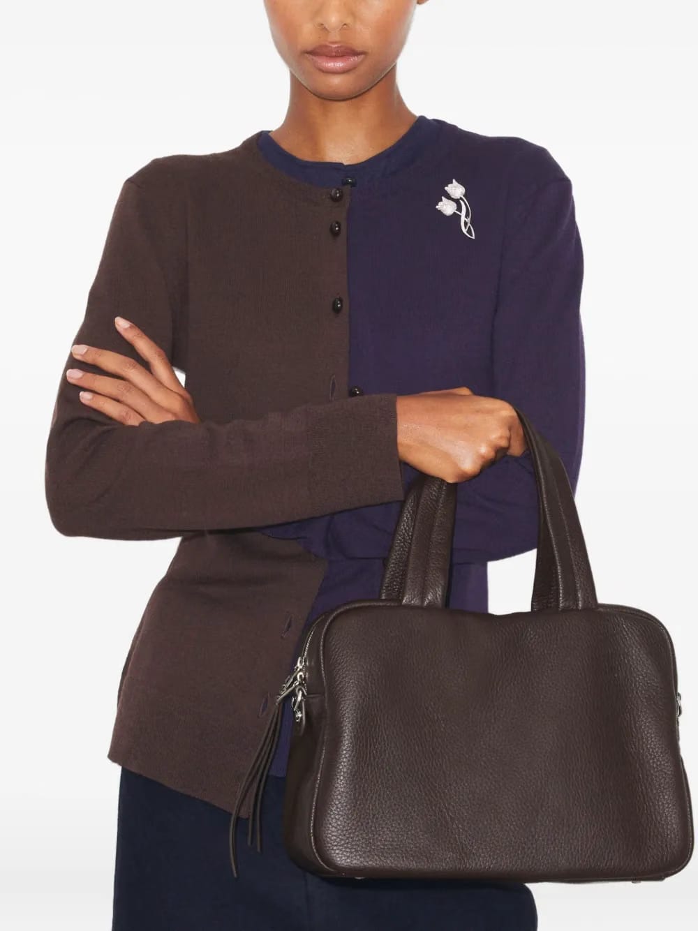 Minimalist leather tote bag