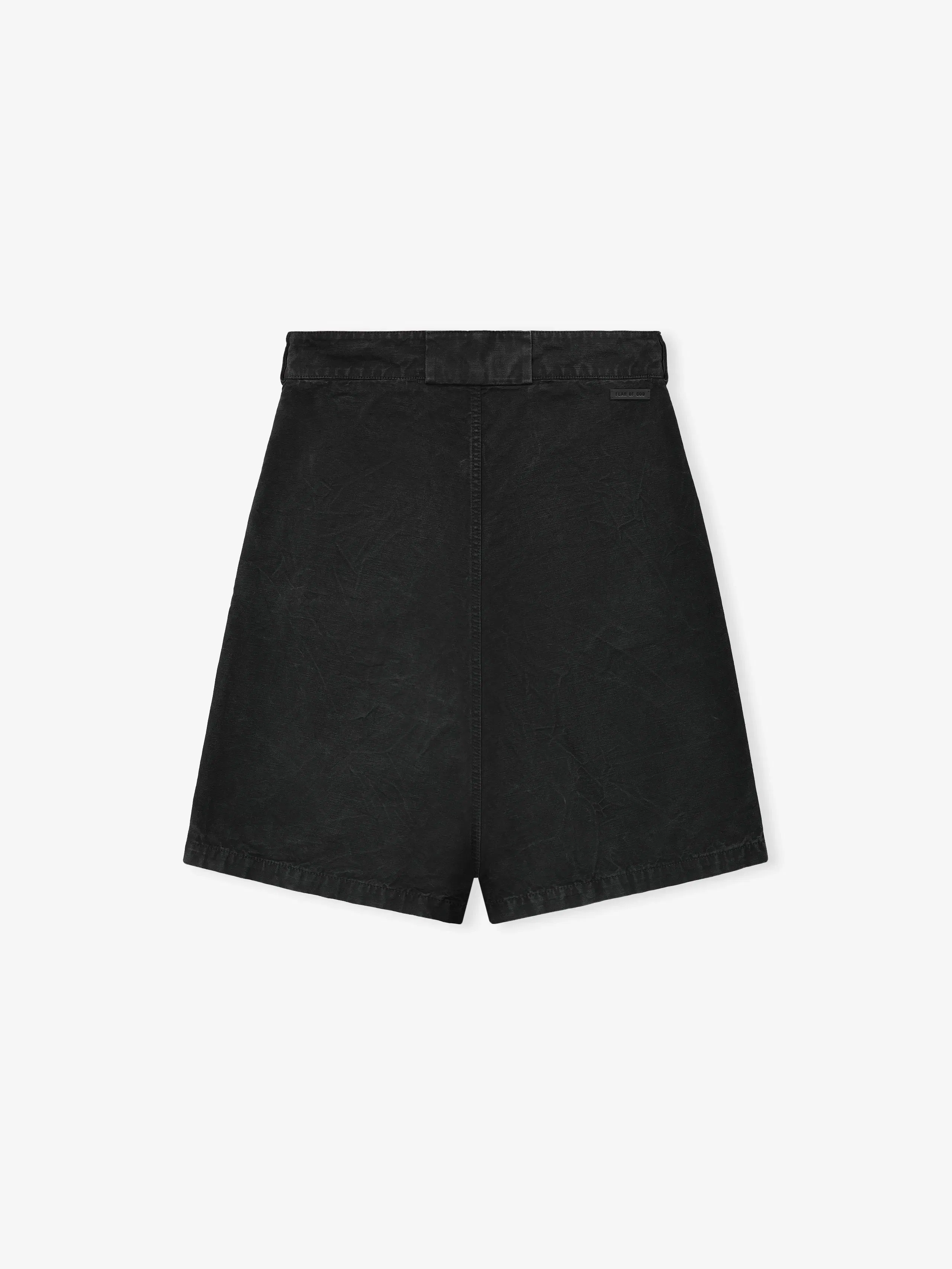 Essentials Washed Canvas Utility Shorts Washed Black