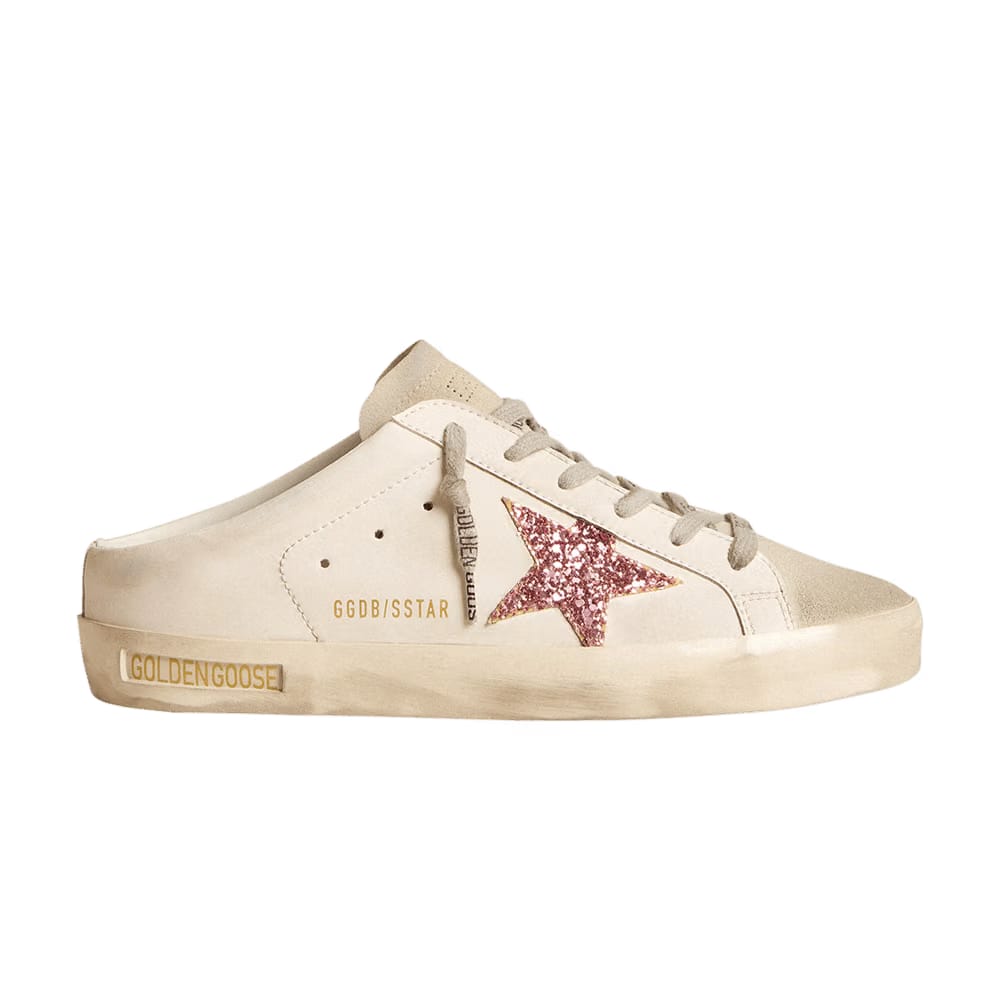 Golden Goose Wmns Superstar Sabot 'White Pink Glitter'