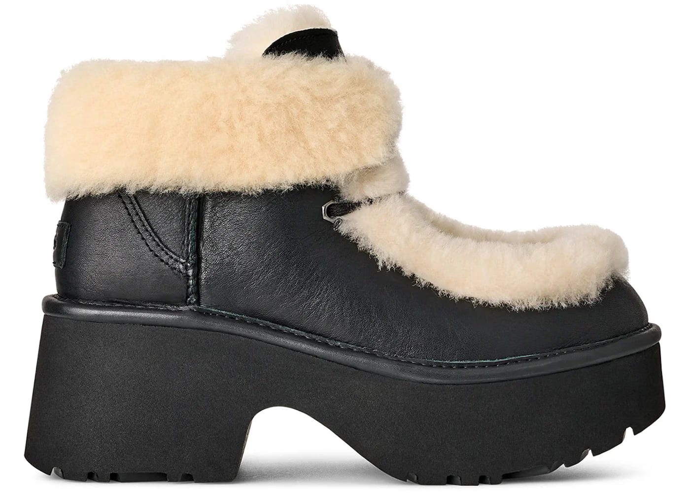 Ugg Esmee Leather Lace Up Boot Black Womens