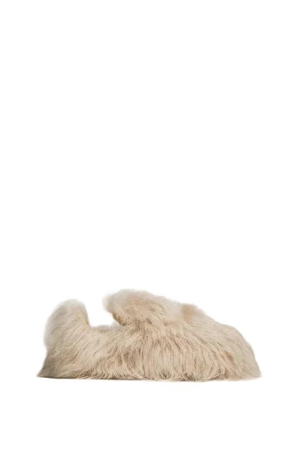 Moncler Snug Shearling Flats Light Beige