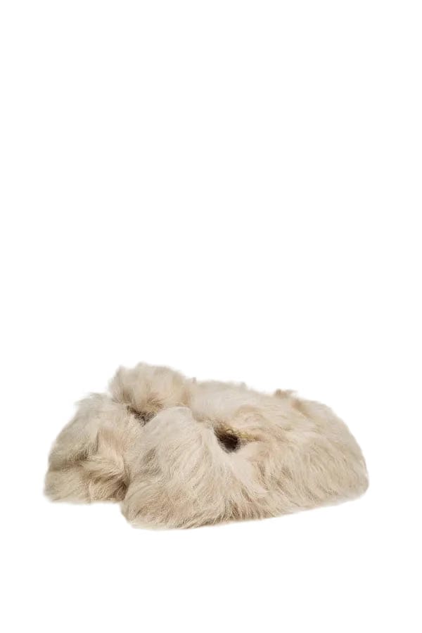 Moncler Snug Shearling Flats Light Beige