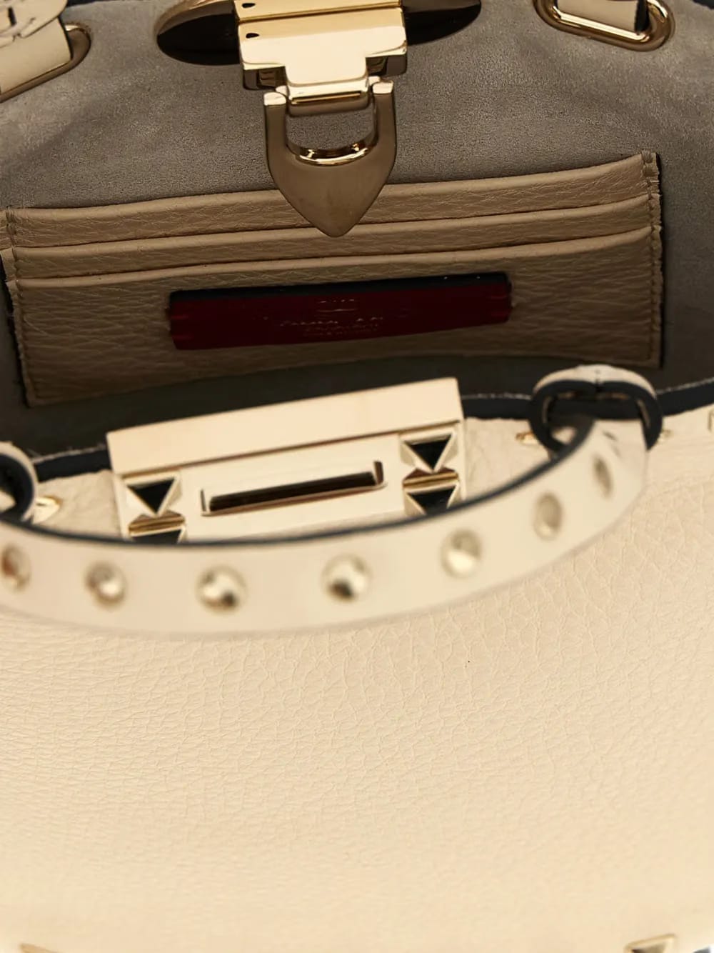Rockstud leather mini tote bag