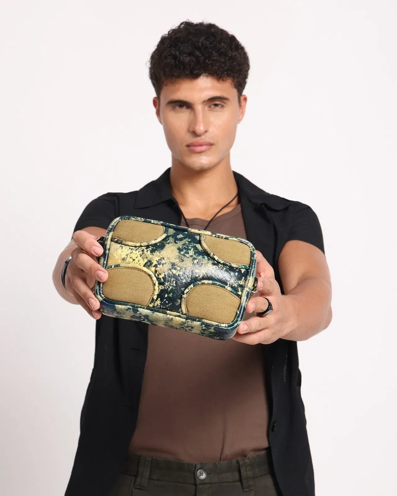 Muddled Unisex Sling Bag - Oxidized Olive