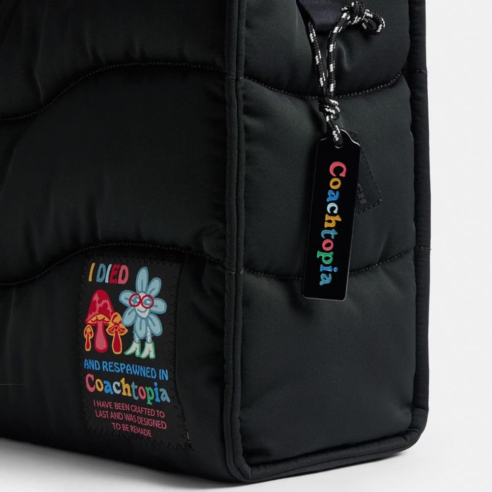 Coach Coachtopia Loop Tote With Wavy Quilting Black 2