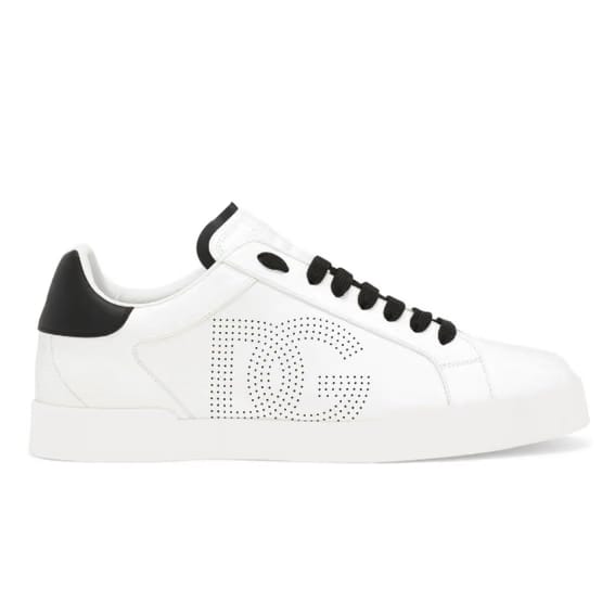 DOLCE AND GABBANA Men's DG Portofino Low-Top Trainers ' White/Black'