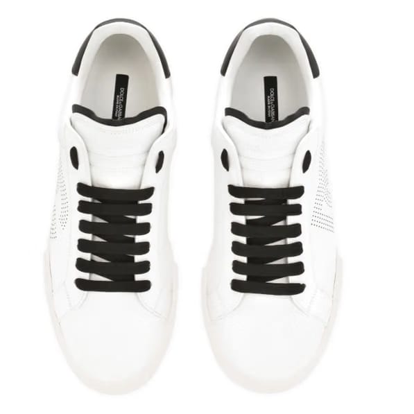 DOLCE AND GABBANA Men's DG Portofino Low-Top Trainers ' White/Black'