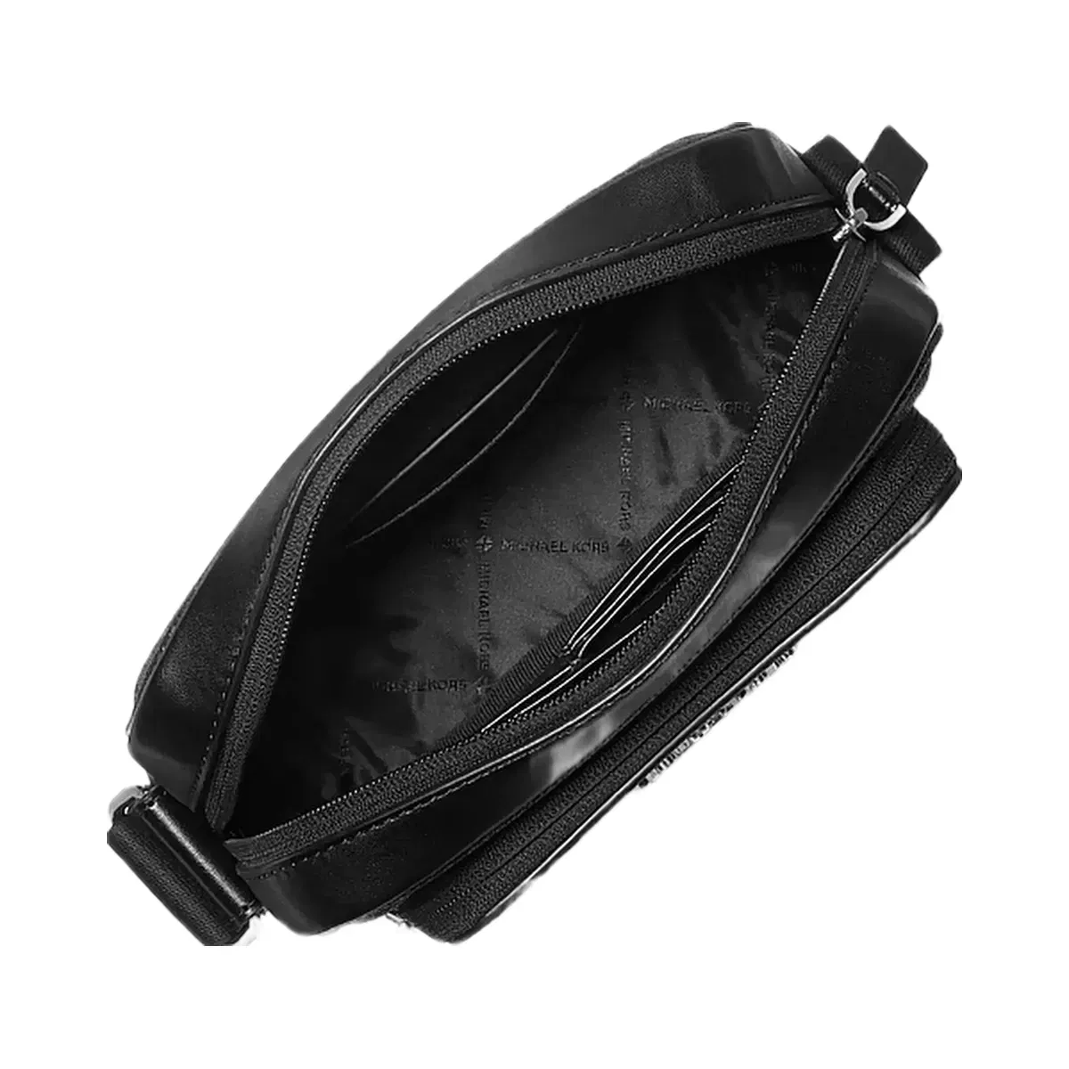 Michael Kors Cooper Signature Logo Camera Crossbody Bag With Pouch Black