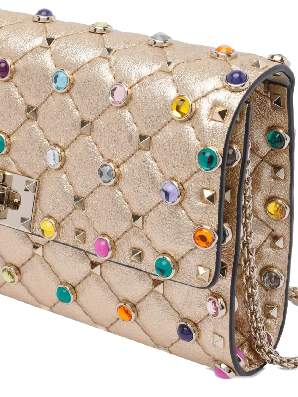 Rockstud Spike jewel-embellished pochette