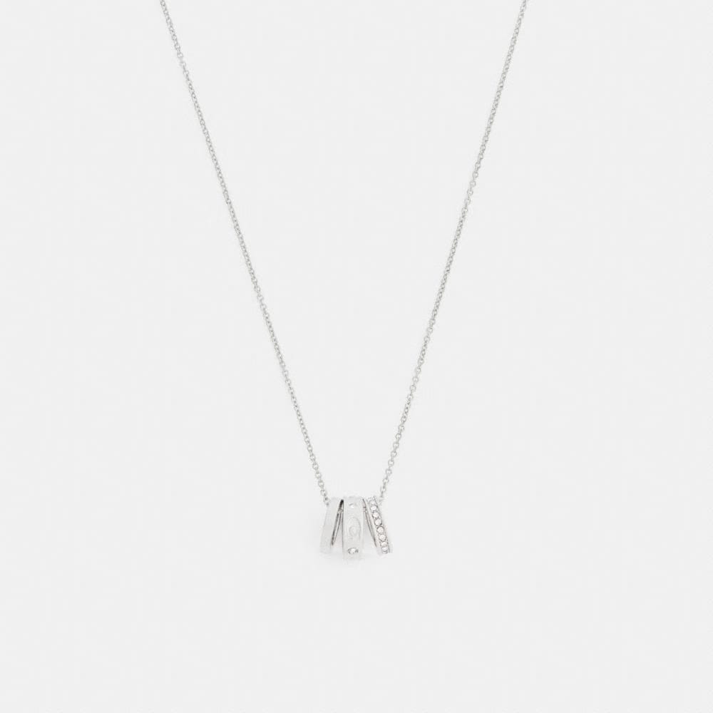 Coach Repeated C Rondelle Necklace Silver