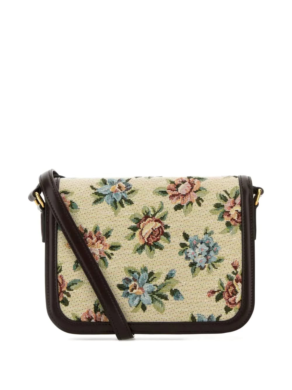 floral-pattern leather cross body bag