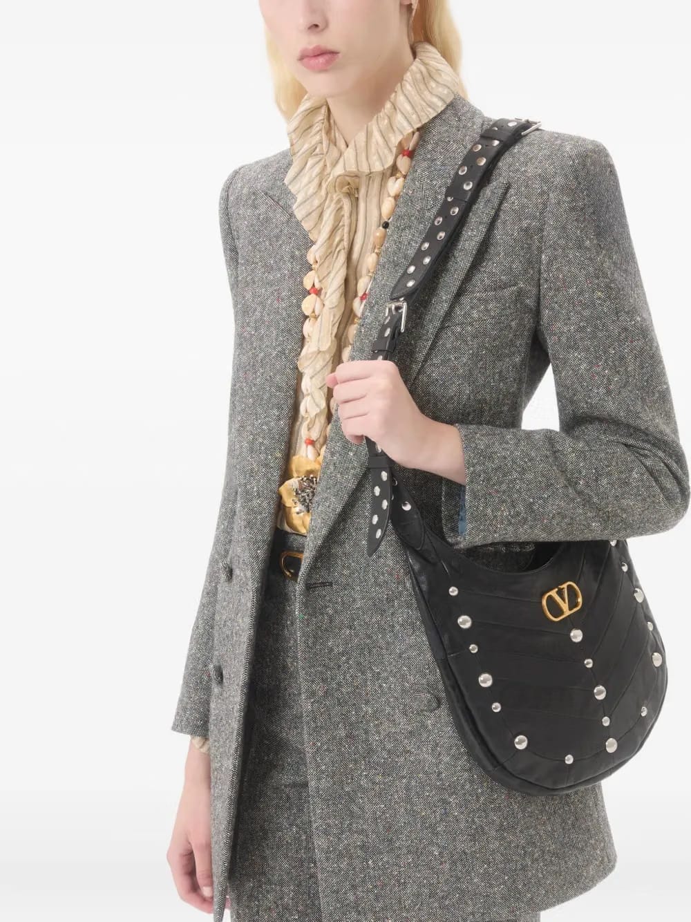 small Hoboho chevron-quilted studded shoulder bag