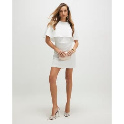 Cream Cape Mini Dress