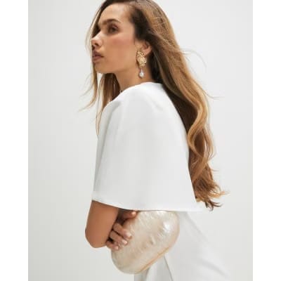 Cream Cape Mini Dress