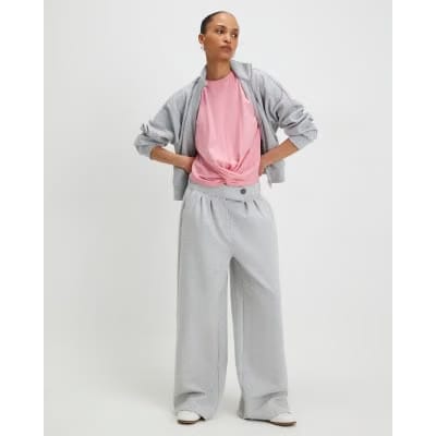 Pink Short Sleeve Twist Front T-shirt