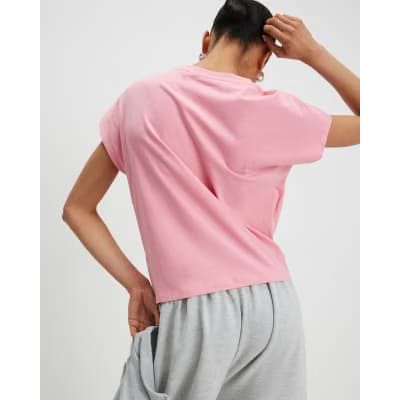 Pink Short Sleeve Twist Front T-shirt