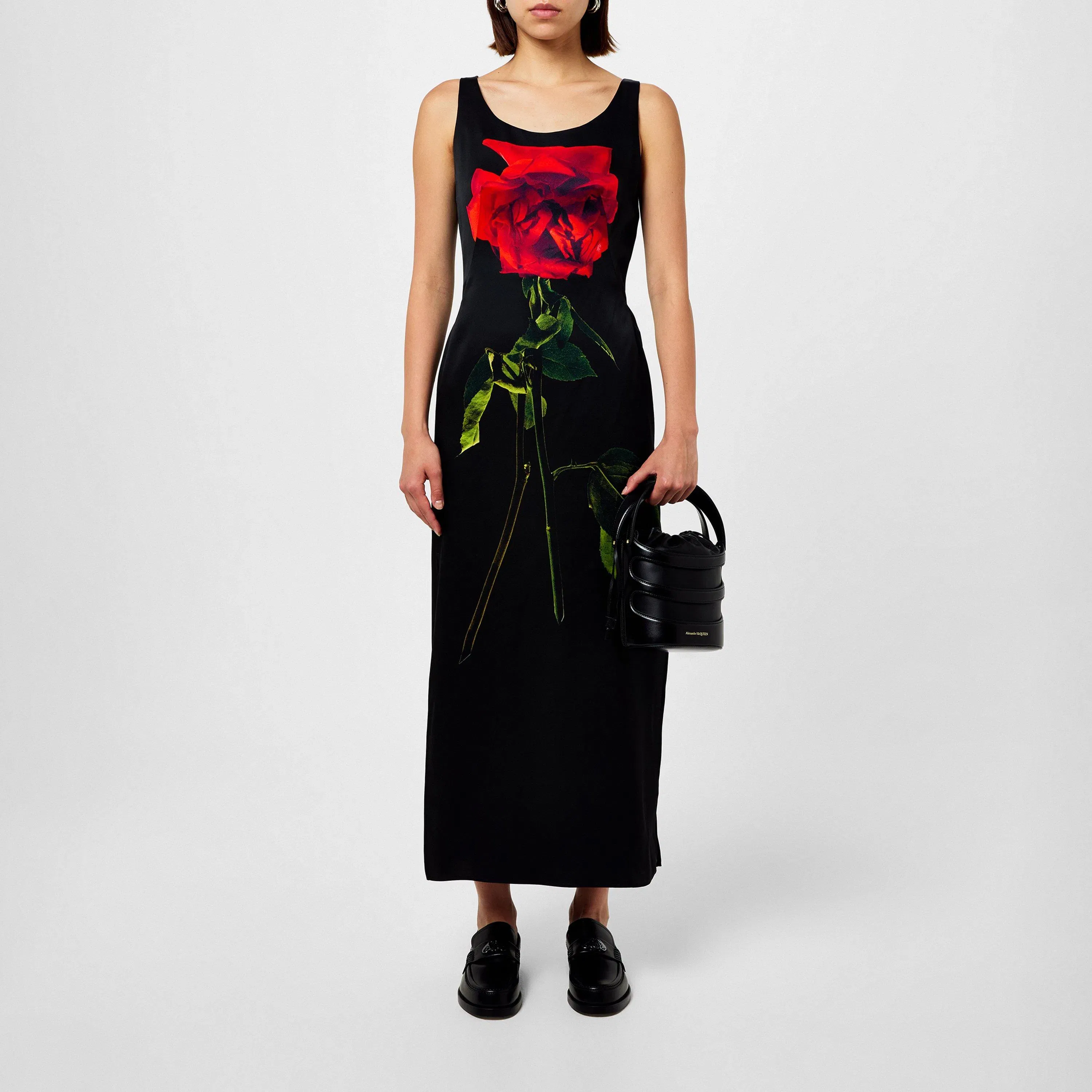 Floral Silk Satin Gown