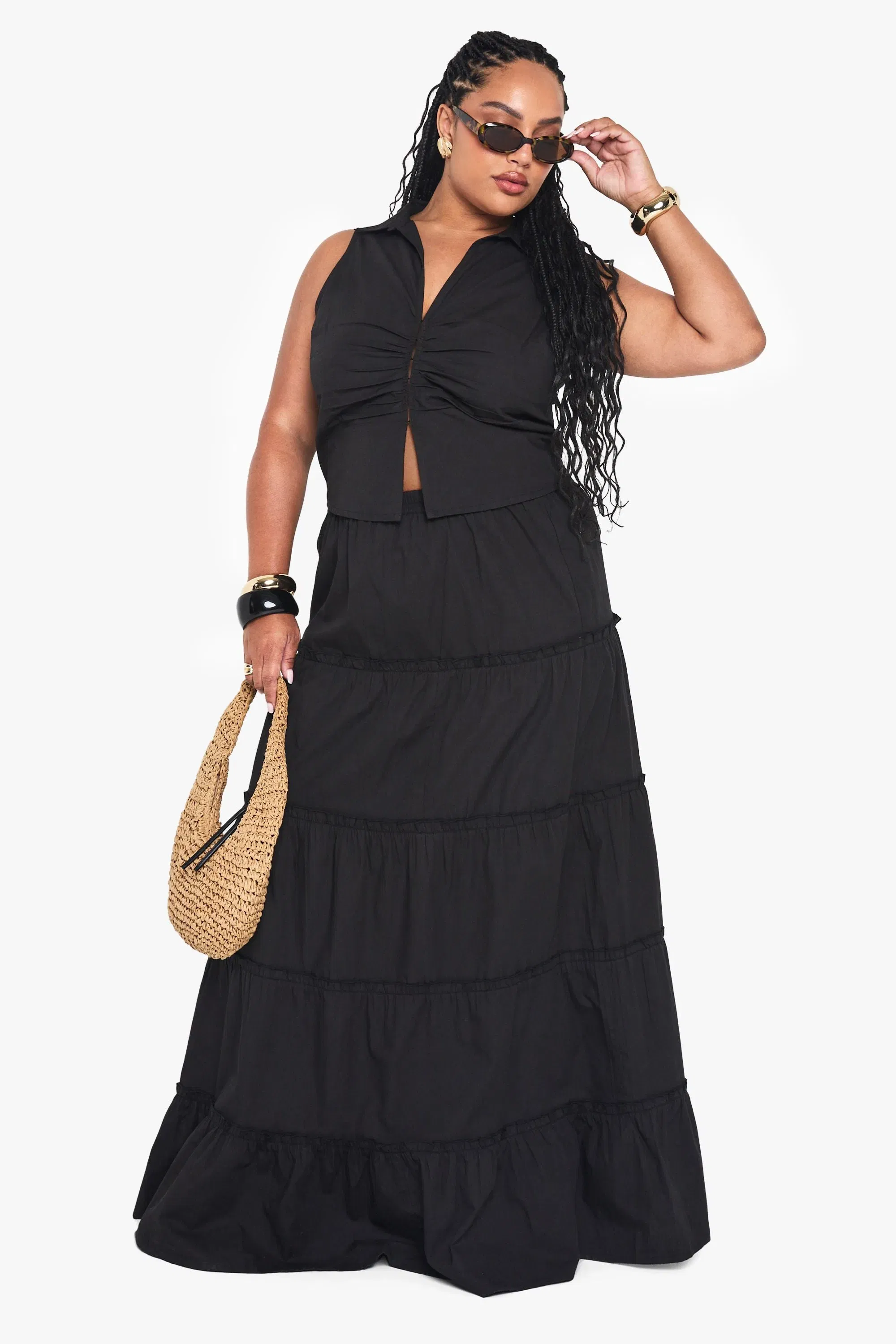 Plus Pleated Detail Waistcoat