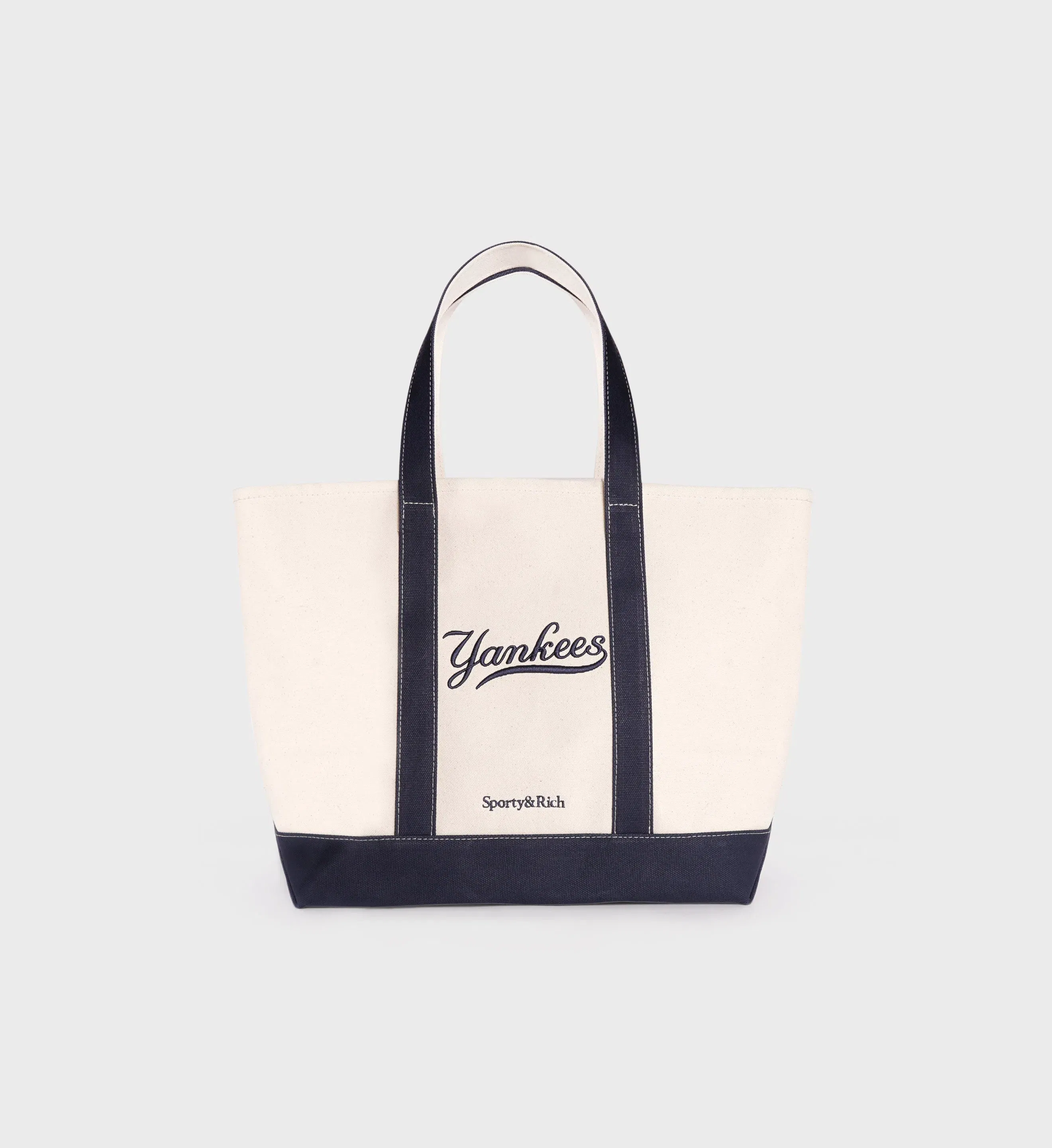 Yankees Curve Tote Bag - Natural/Dark Navy