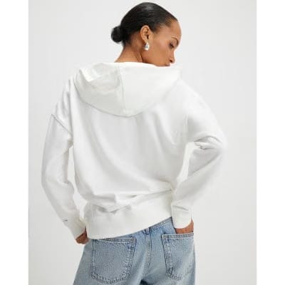 Cream Long Sleeve Wrap Front Hoodie