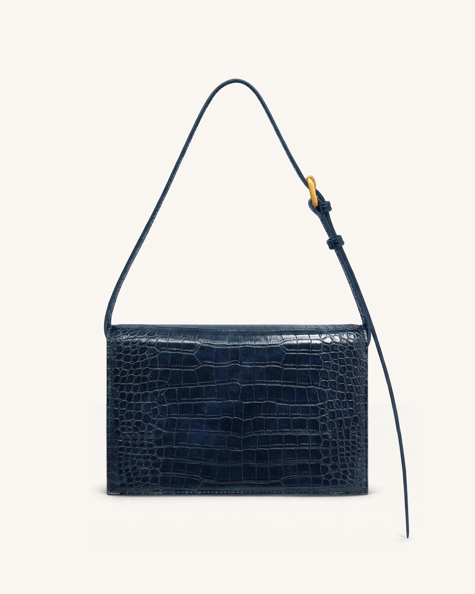 Clio Envelope Crossbody Bag - Navy Croc