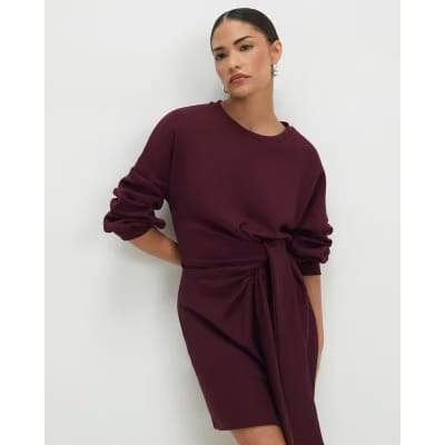 Petite Red Knot Side Mini Dress