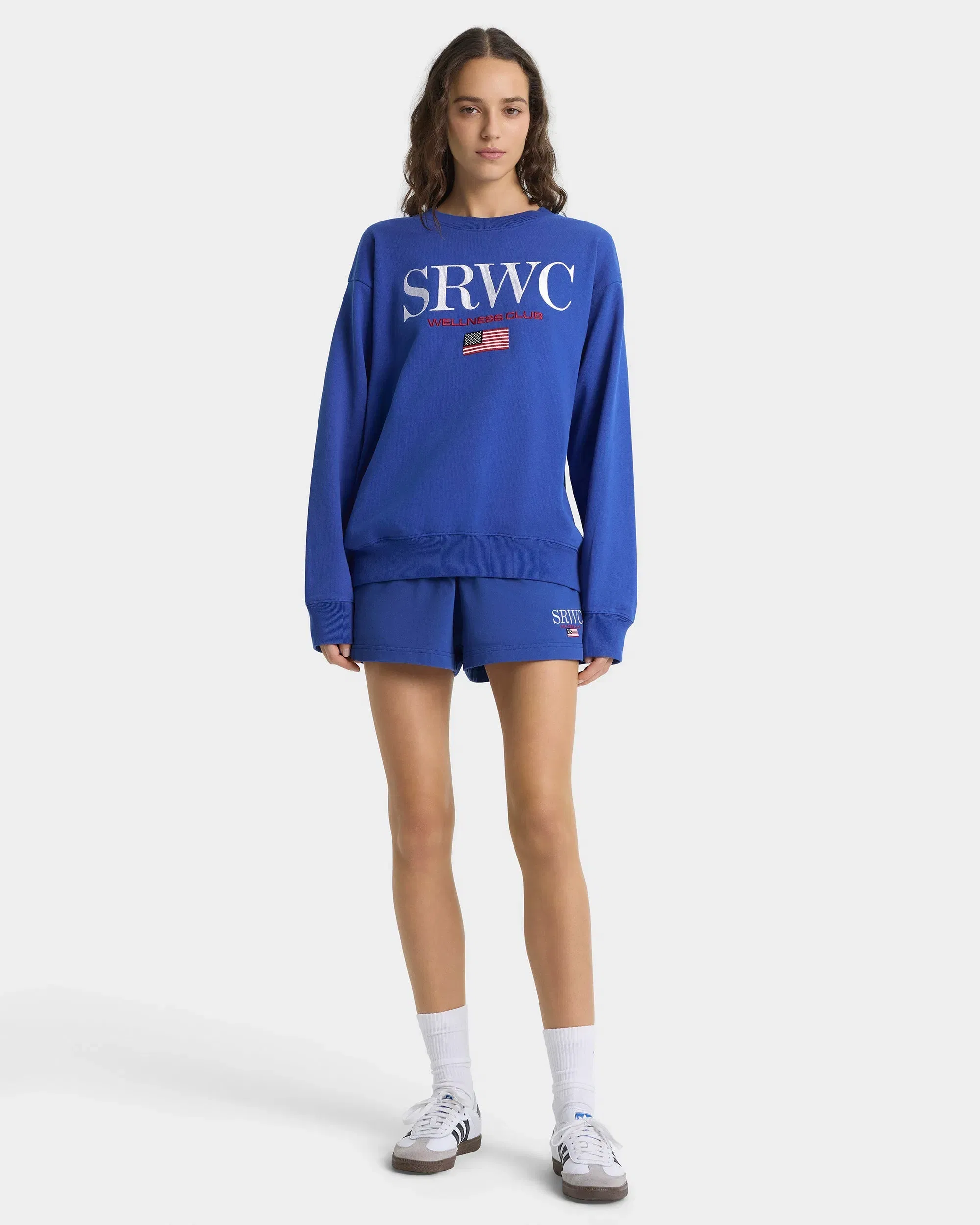 Nautical Embroidered Crewneck - Team Blue/White