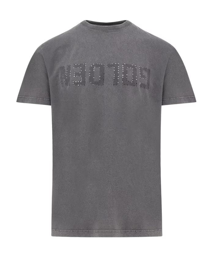 Golden Goose Printed Logo Crew Neck T-shirt Grey