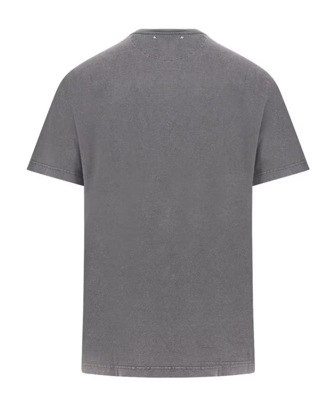 Golden Goose Printed Logo Crew Neck T-shirt Grey