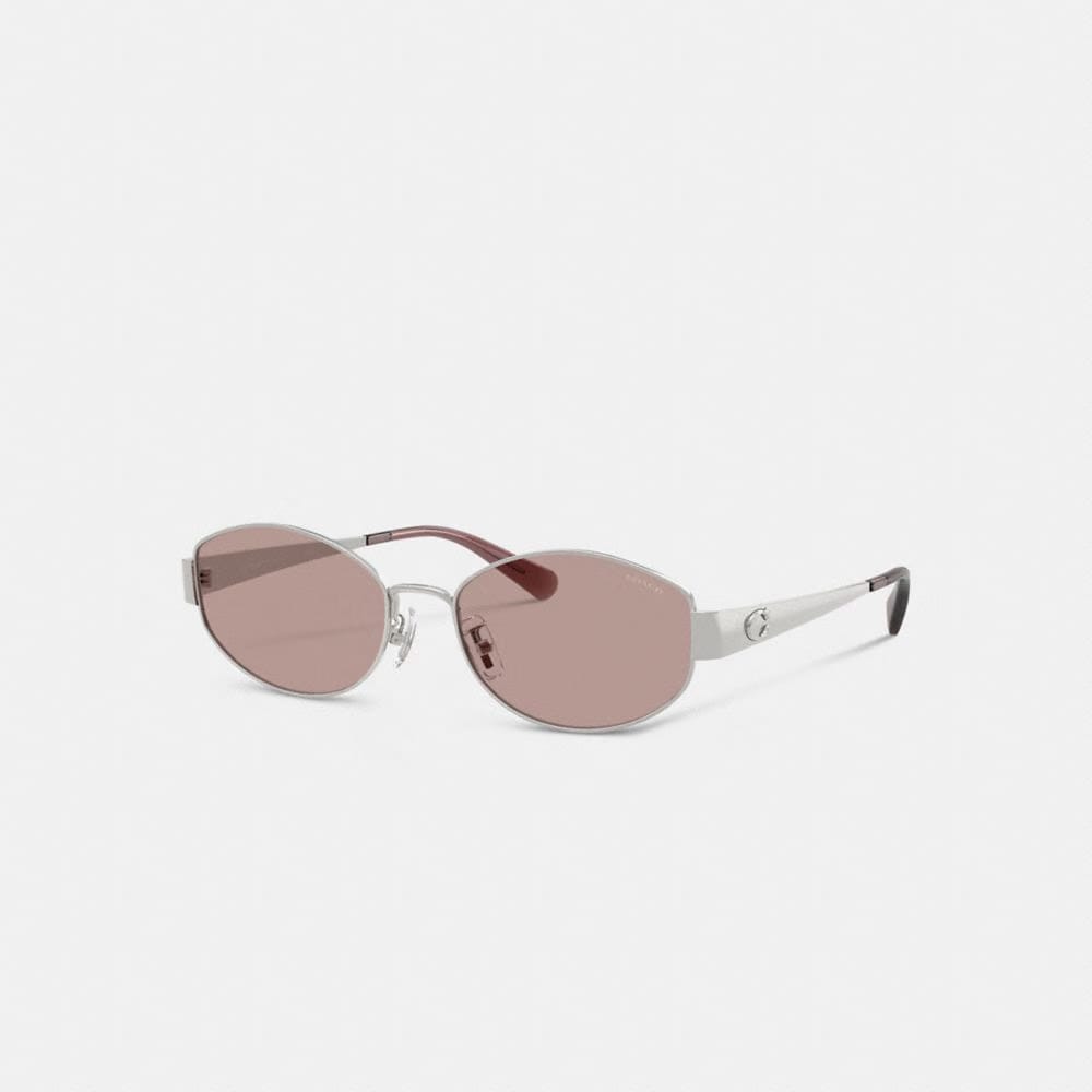C Hardware Metal Narrow Oval Sunglasses