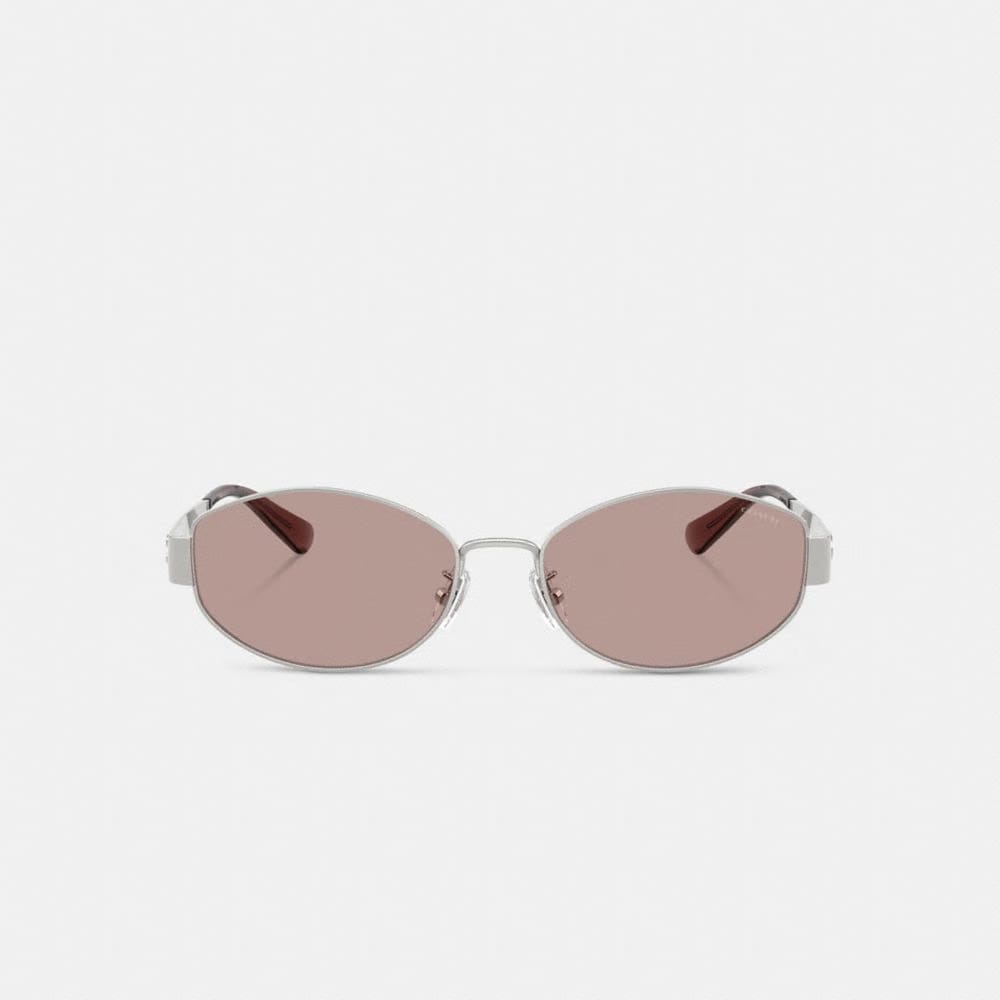 C Hardware Metal Narrow Oval Sunglasses
