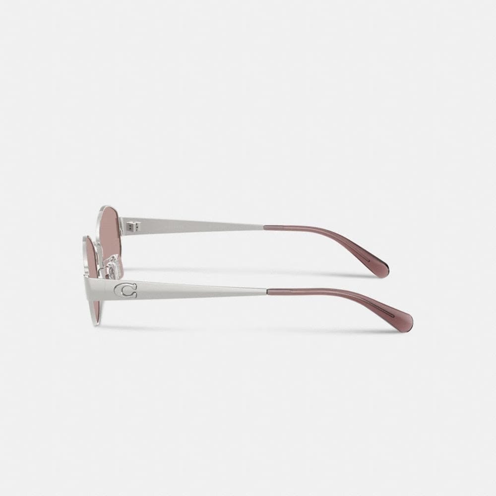 C Hardware Metal Narrow Oval Sunglasses