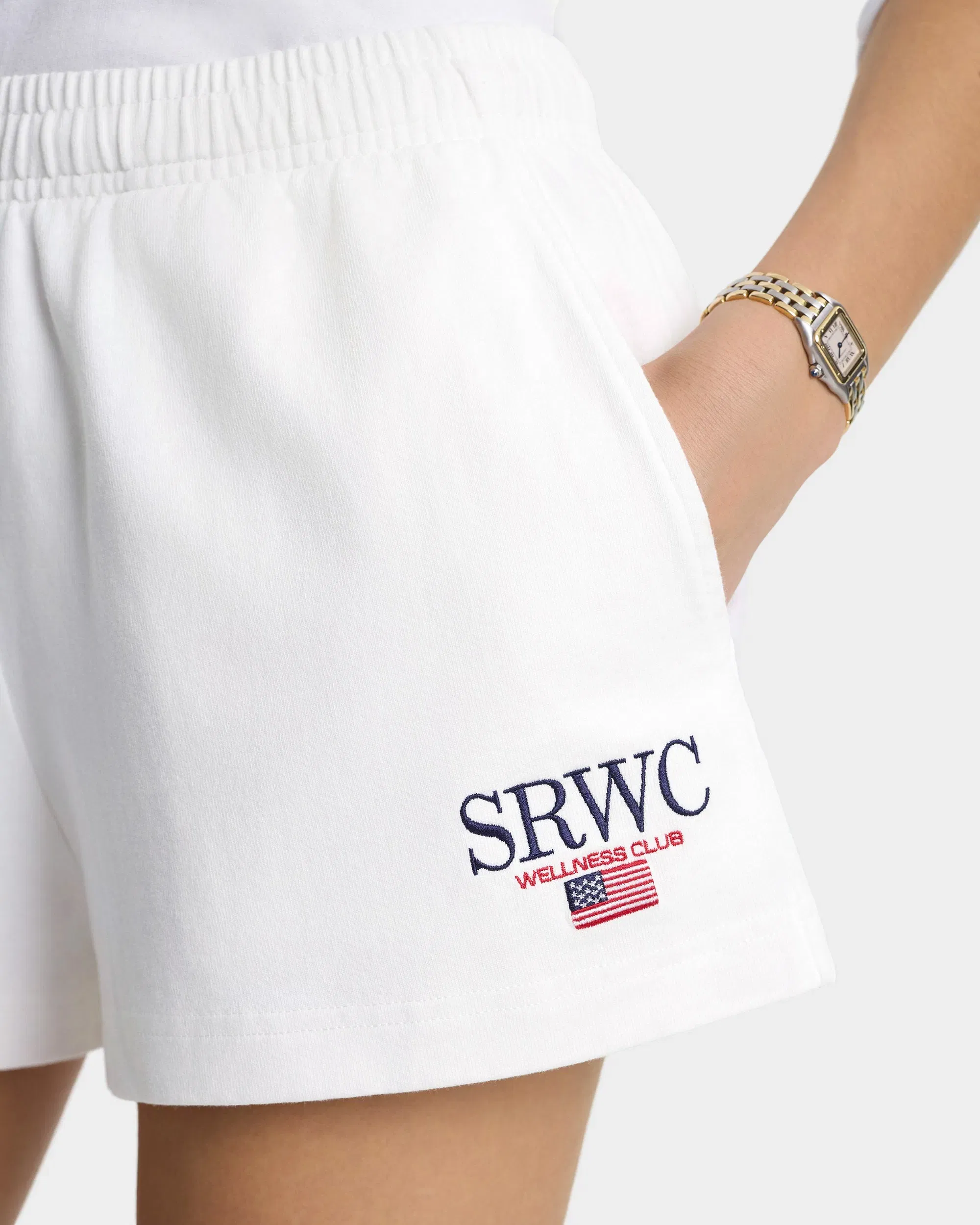 Nautical Embroidered Disco Short - White