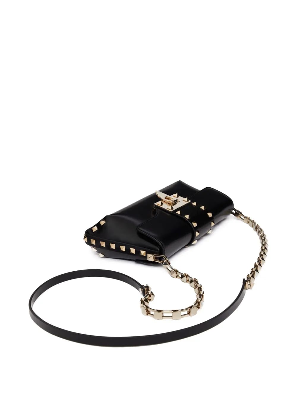 Rockstud brushed-leather shoulder bag