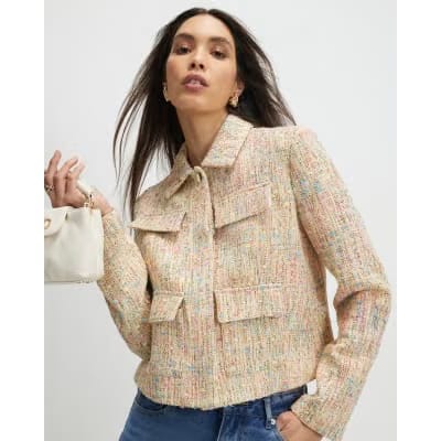 Yellow Boucle Pocket Jacket
