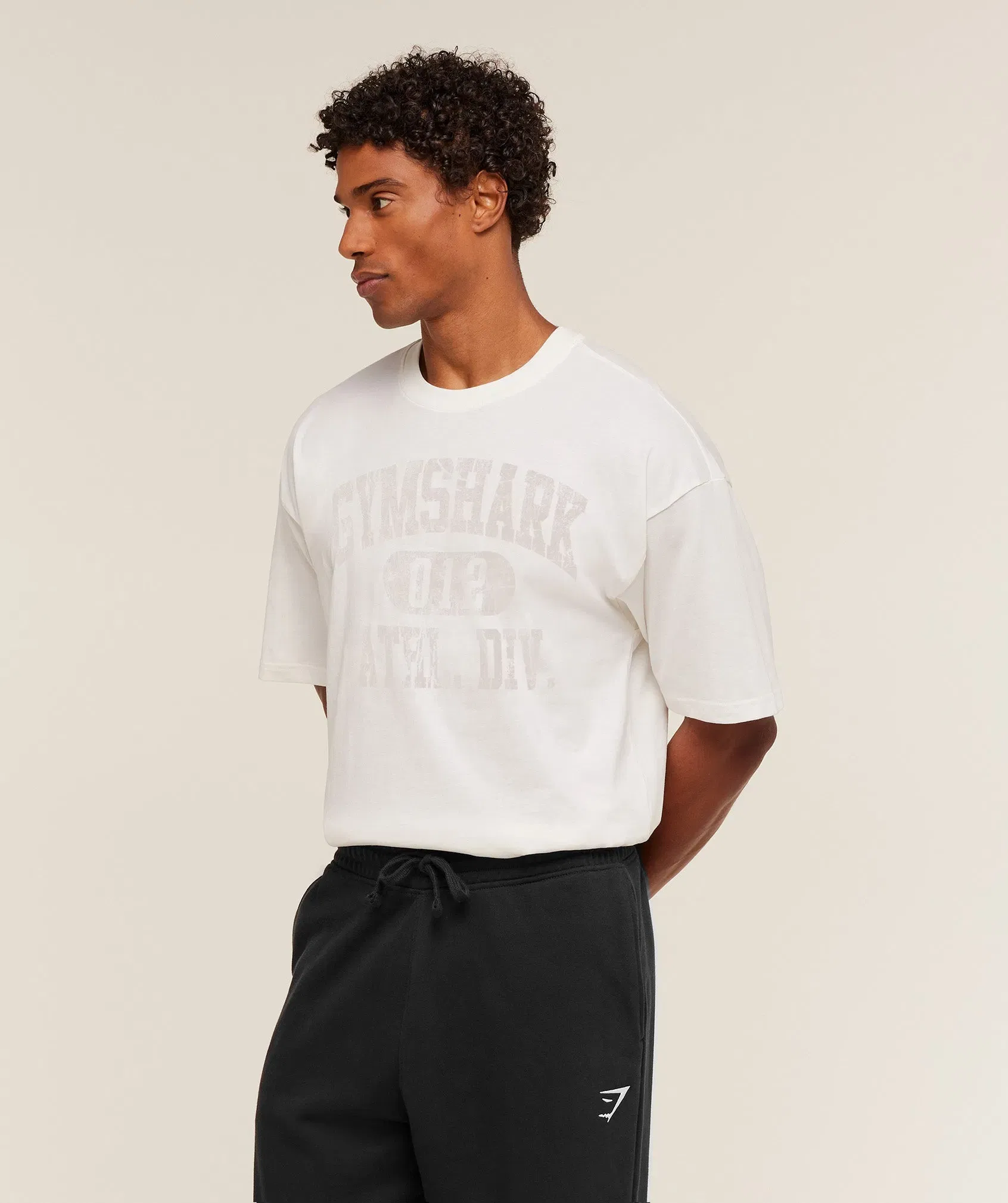 Gymshark Athletic Division Graphic T-Shirt - GS Soft White
