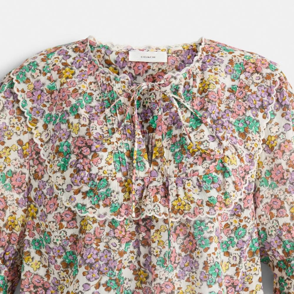 Restored Printed Broderie Anglaise Bib Shirt