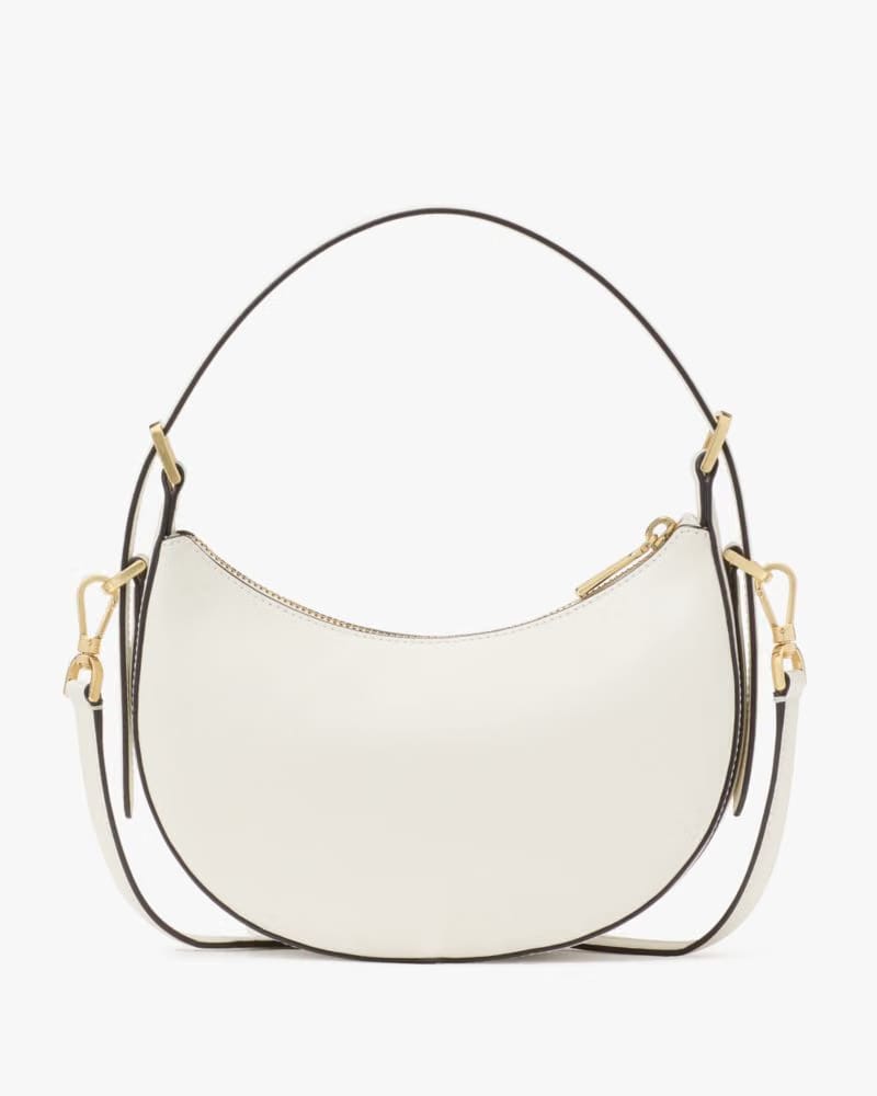 Nova Crinkle Metallic Small Crescent Shoulder Bag