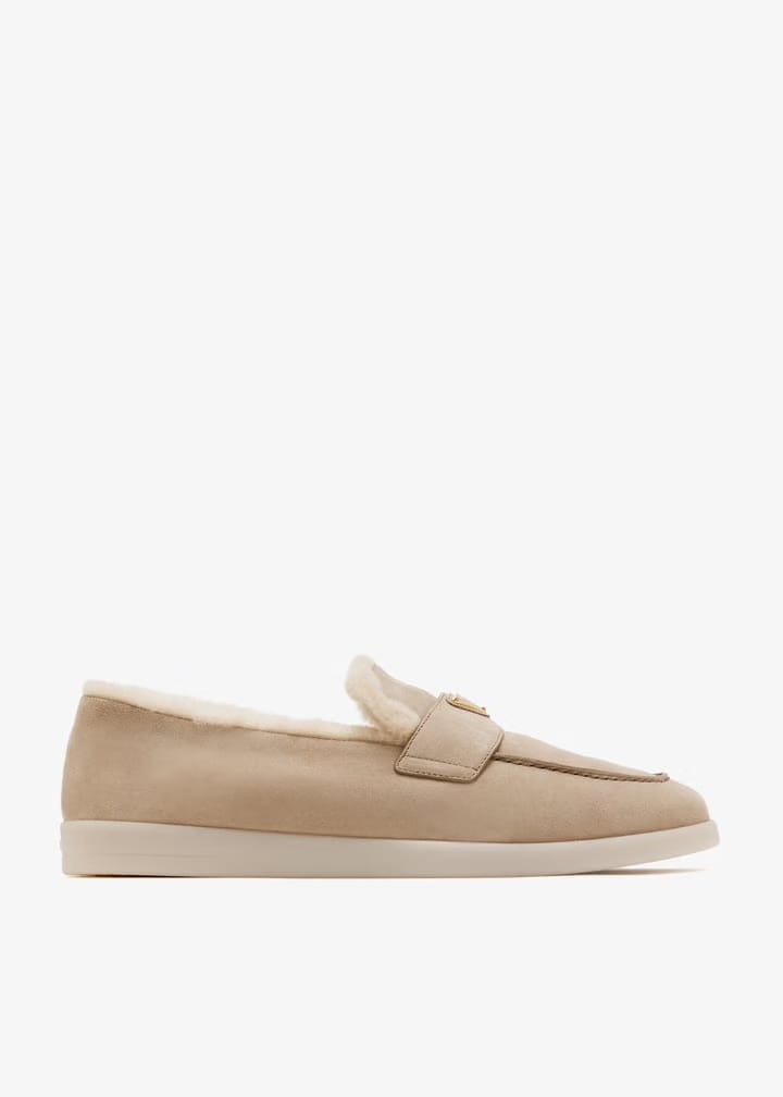 Prada Beige Suede loafers