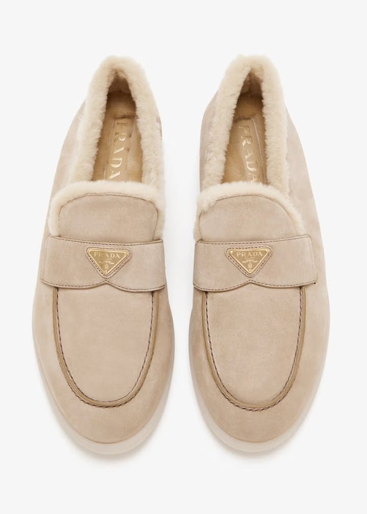 Prada Beige Suede loafers