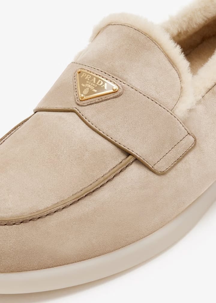 Prada Beige Suede loafers