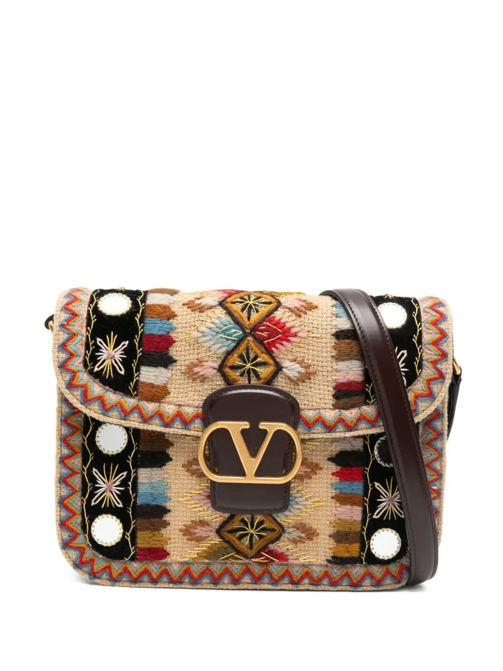 embroidered shoulder bag