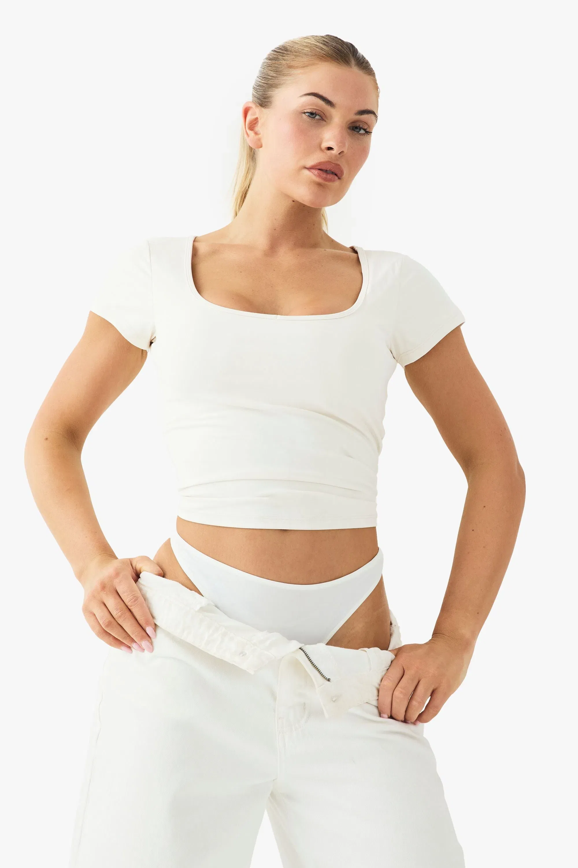 Buttery Soft Built in Padded Sweetheart Neck Cap Sleeve Top