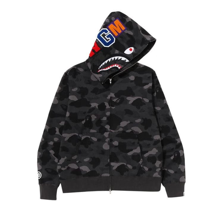 BAPE Color Camo Shark Full Zip Hoodie Black