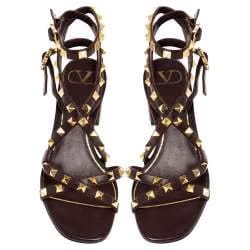 The Rockstud Ankle Strap Block Heel Sandals – Rubin