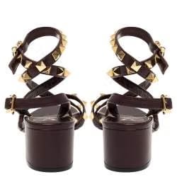 The Rockstud Ankle Strap Block Heel Sandals – Rubin