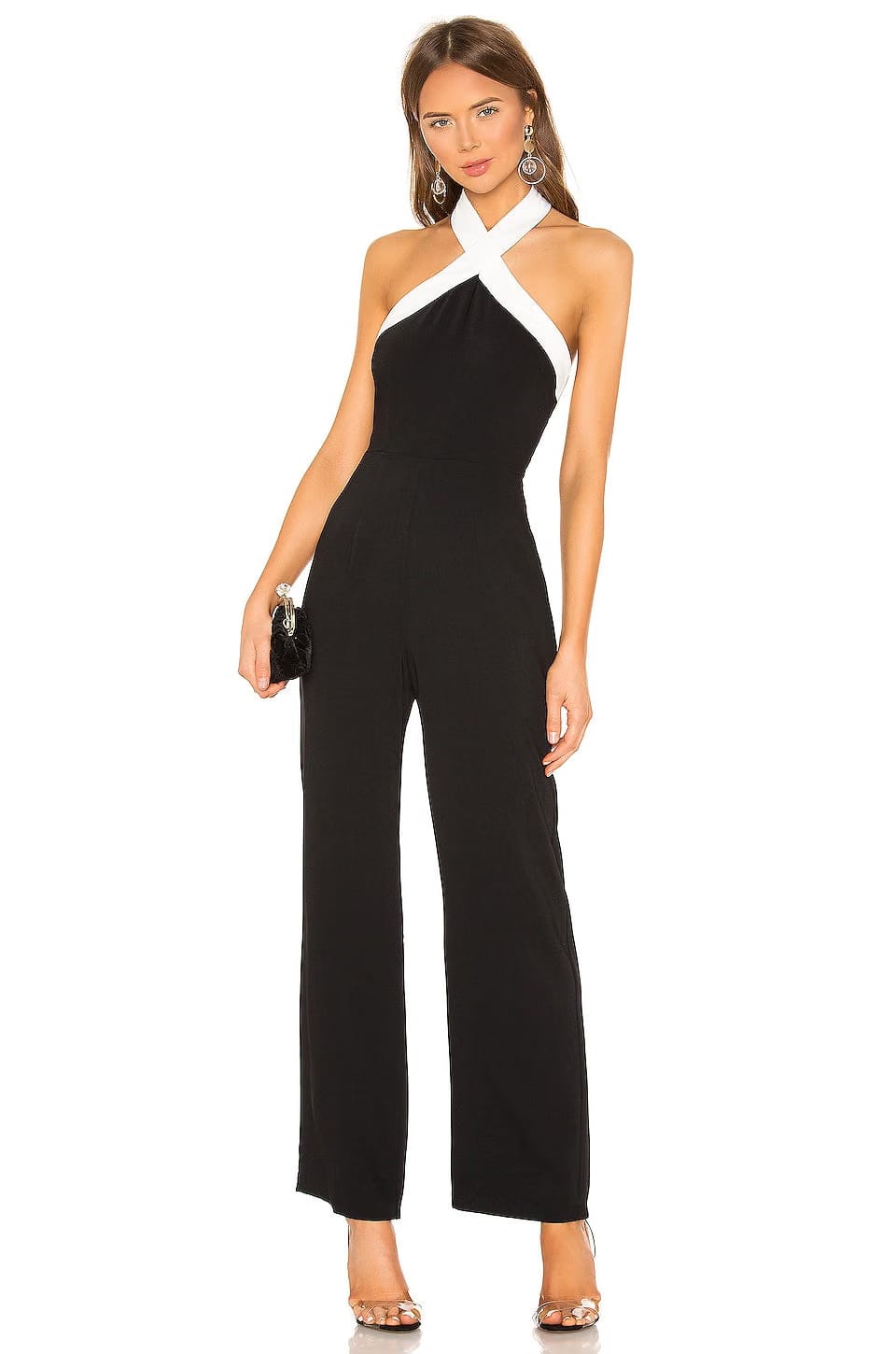 superdown Laurien Cross Front Jumpsuit in Black
