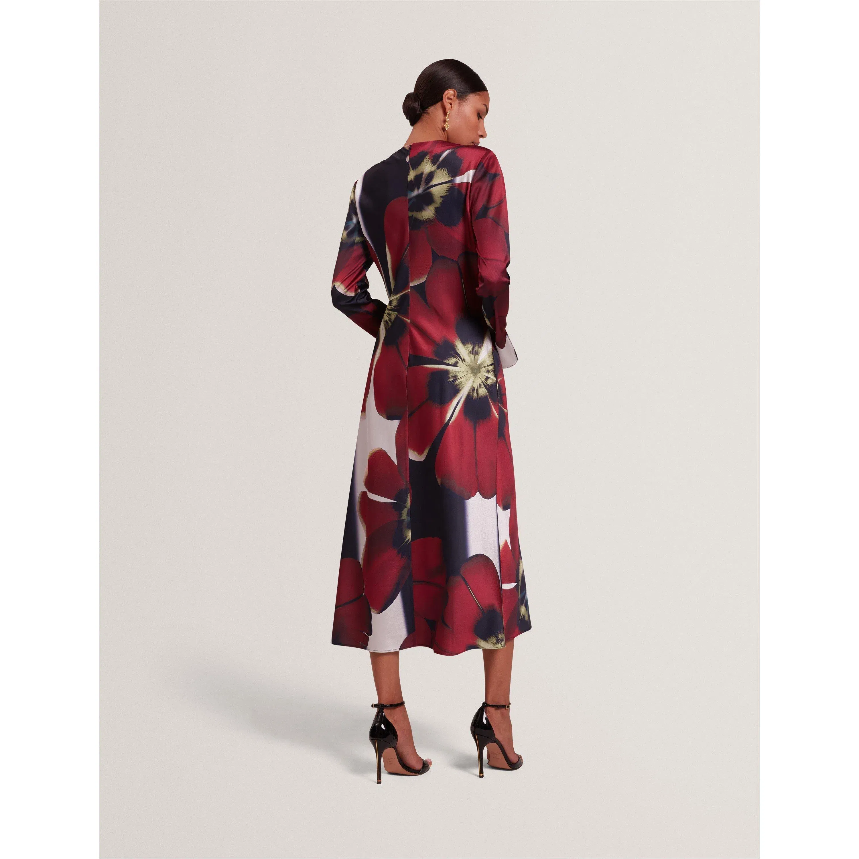 Long Sleeve Print Tea Dress
