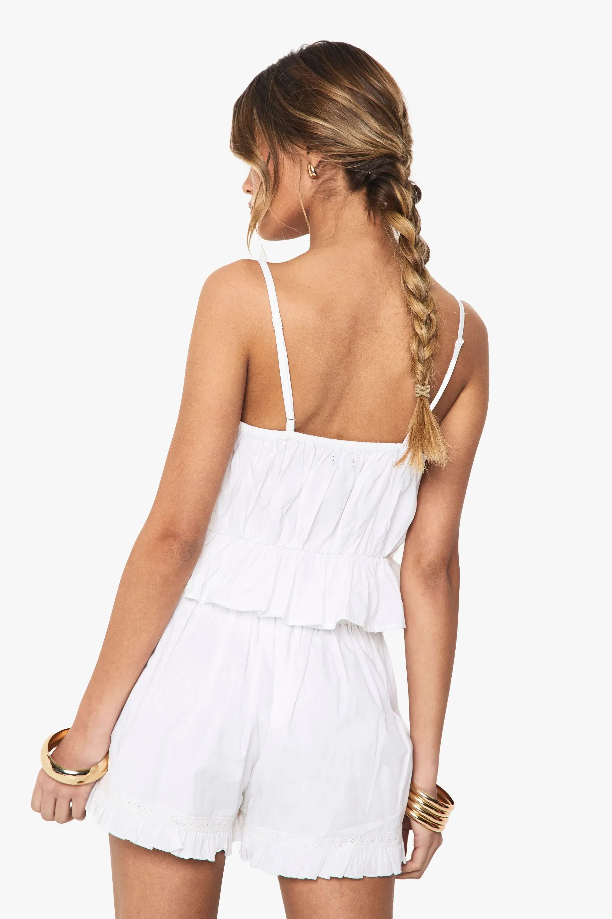 Lace Insert Woven Cami Top