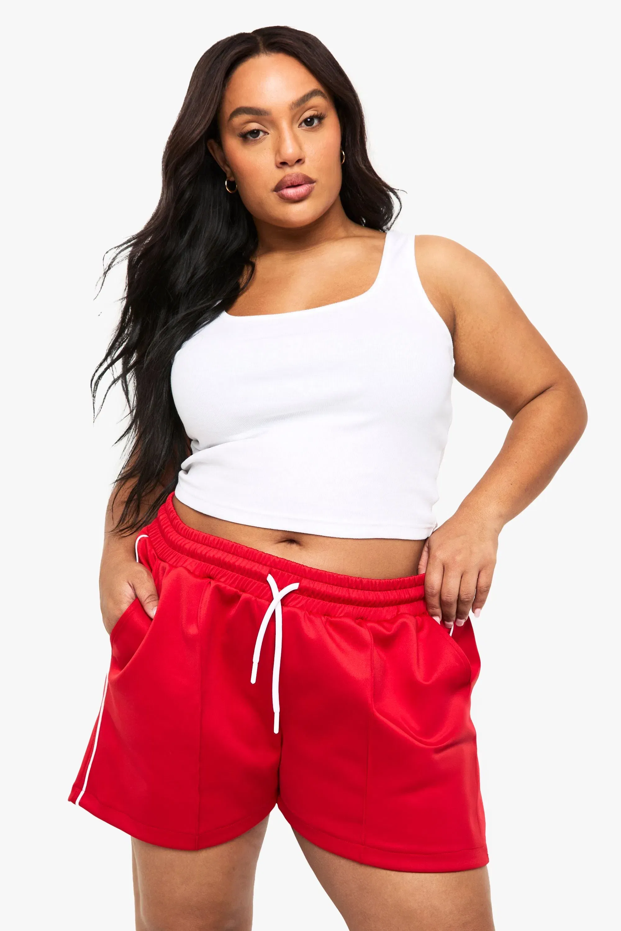 Plus Tricot Side Stripe Shorts